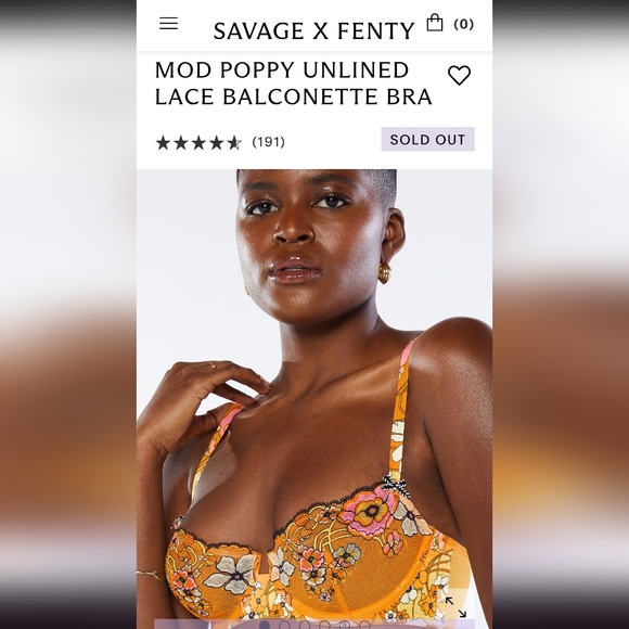SAUVAGE X FENTY sold out! Mod Poppy embroidered balconette sheer luxury bra top - Picture 9 of 17